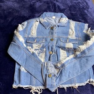 Frayed denim jacket